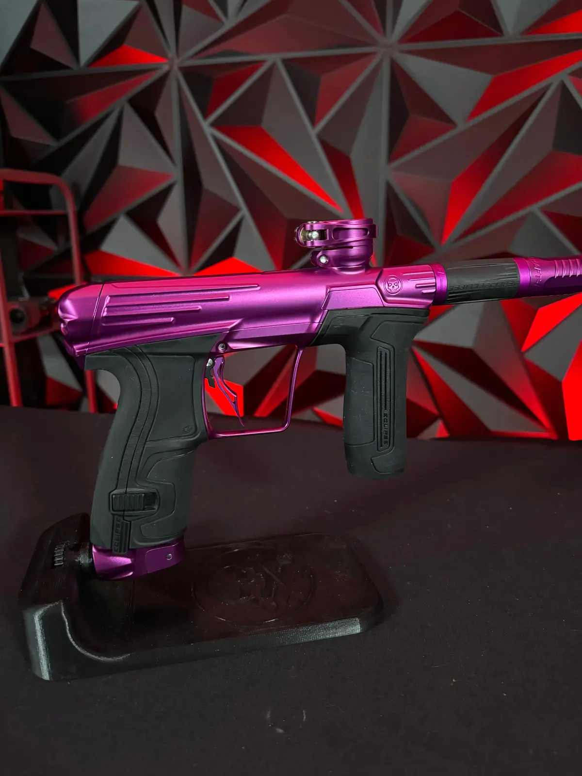 Used Infamous/Planet Eclipse Cs2 Paintball Gun - Purple W/Infamous Deuce Trigger And 3 Fl Backs 1