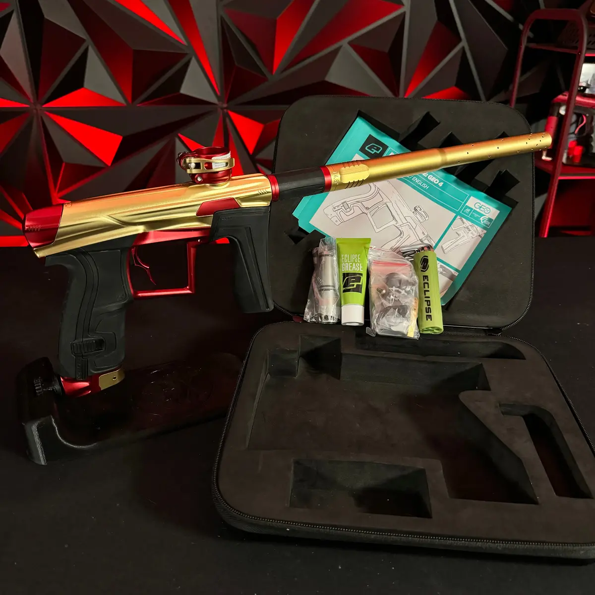 Used Planet Eclipse Geo 4 Paintball Gun - Fire Opal W/ Infamous Deuce Trigger 1