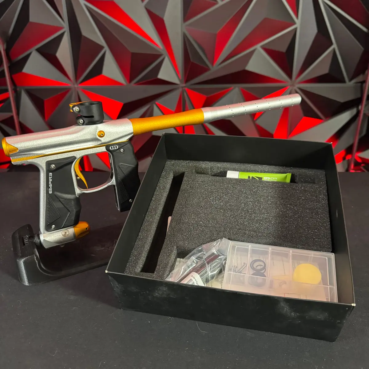 Used Empire Mini Gs Paintball Gun - Dust Silver / Gold 1