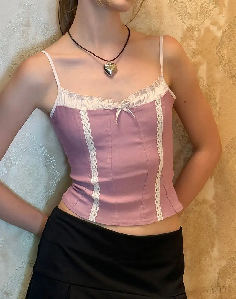 Alexa Corset Top In Dusky Pink 1