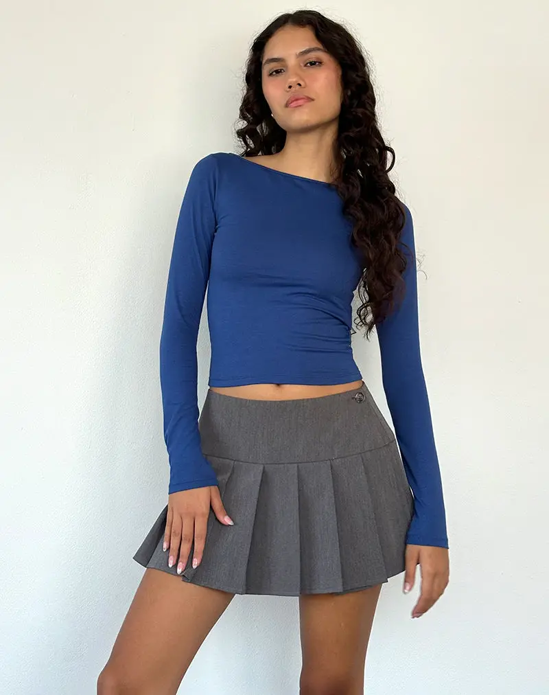 Amabon Long Sleeve Top In Dazzling Blue 1