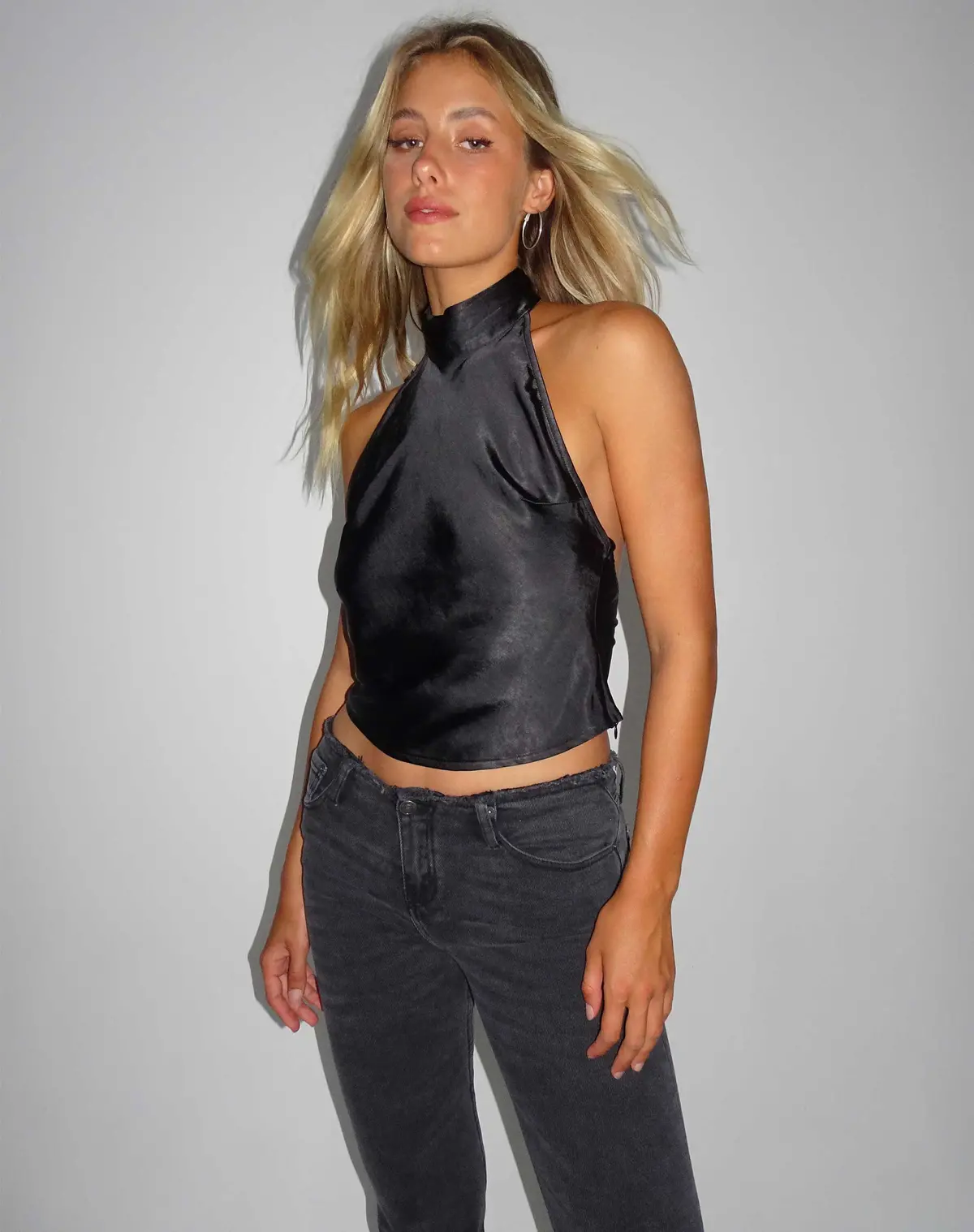 Ataina Top In Satin Black 1