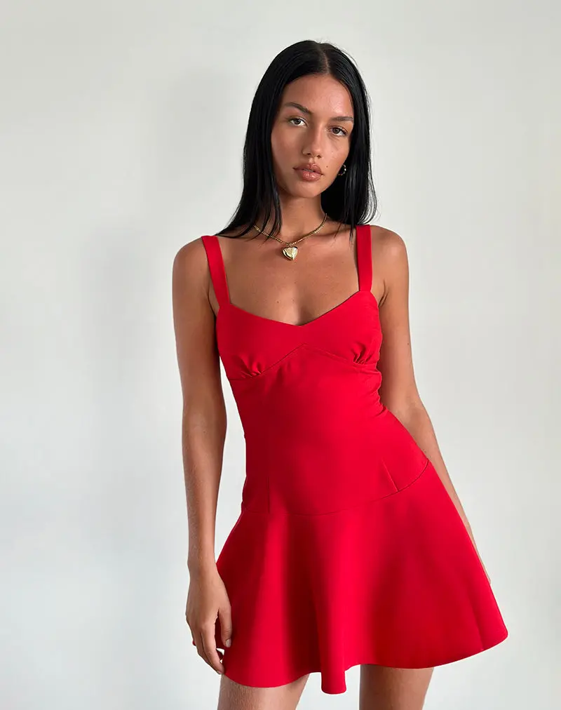 Audra Mini Dress In Red 1