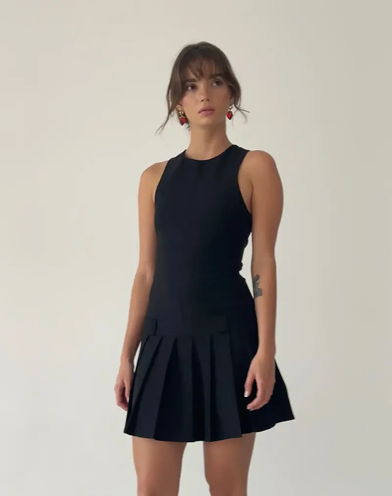 Ayosa Backless Mini Dress In Black 1