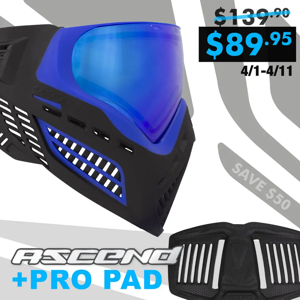 Virtue Vio Ascend Paintball Mask - Blue Ice W/ Free Pro Pad! 1