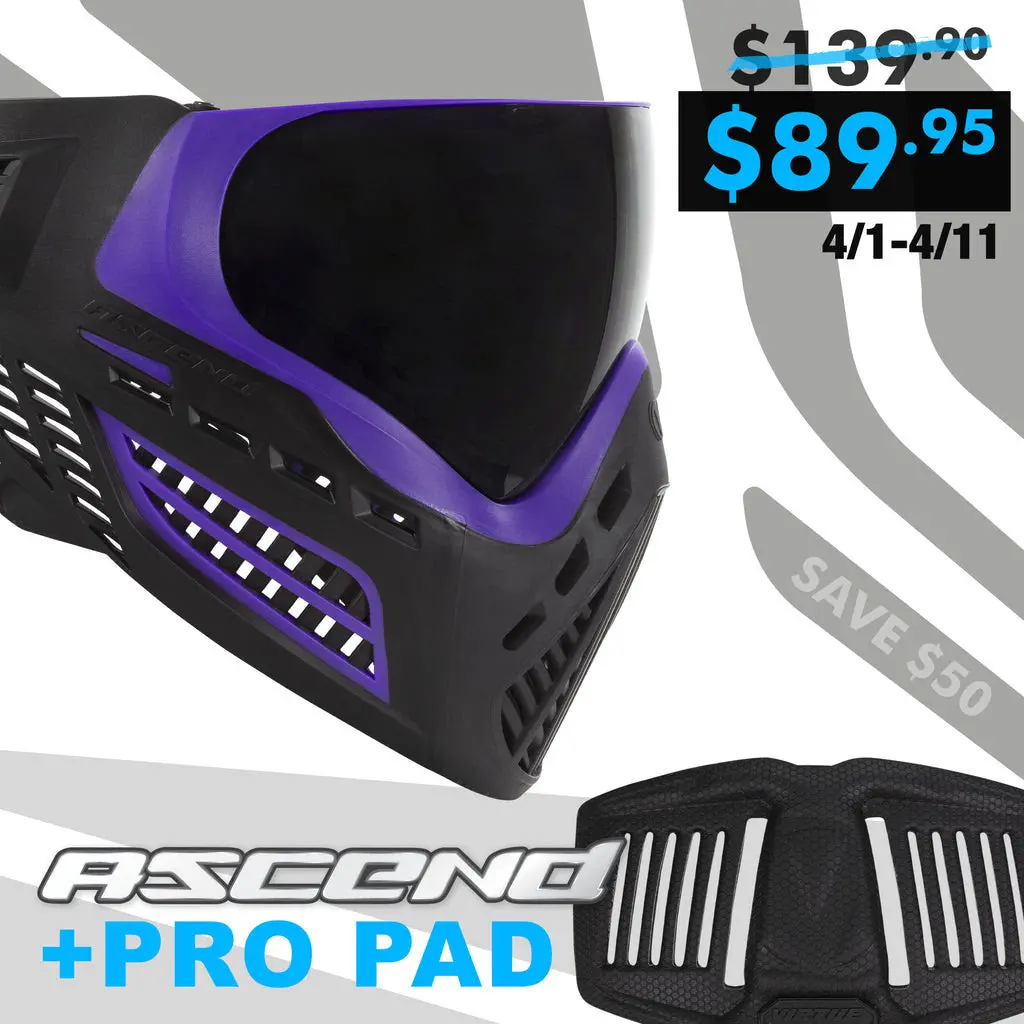 Virtue Vio Ascend Paintball Mask - Purple Smoke W/ Free Pro Pad! 1