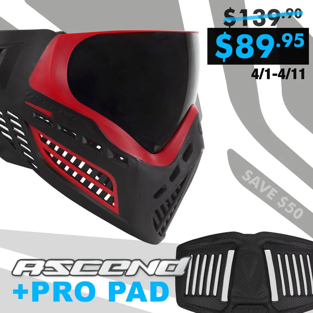 Virtue Vio Ascend Paintball Mask - Red Smoke W/ Free Pro Pad! 1