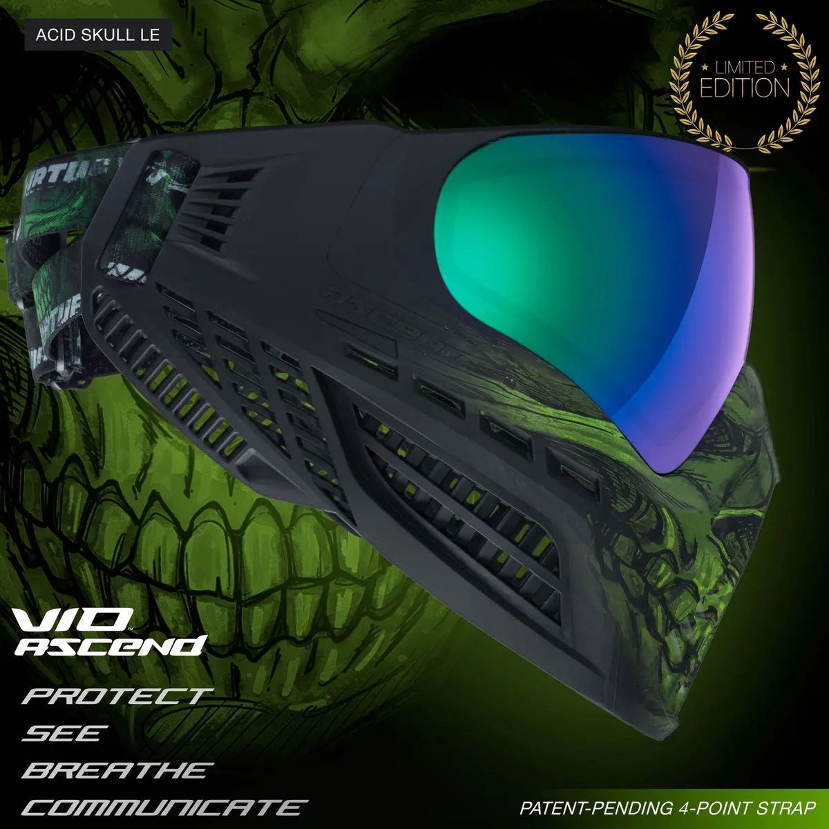 Virtue Vio Ascend Paintball Mask - Acid Skull Le 1