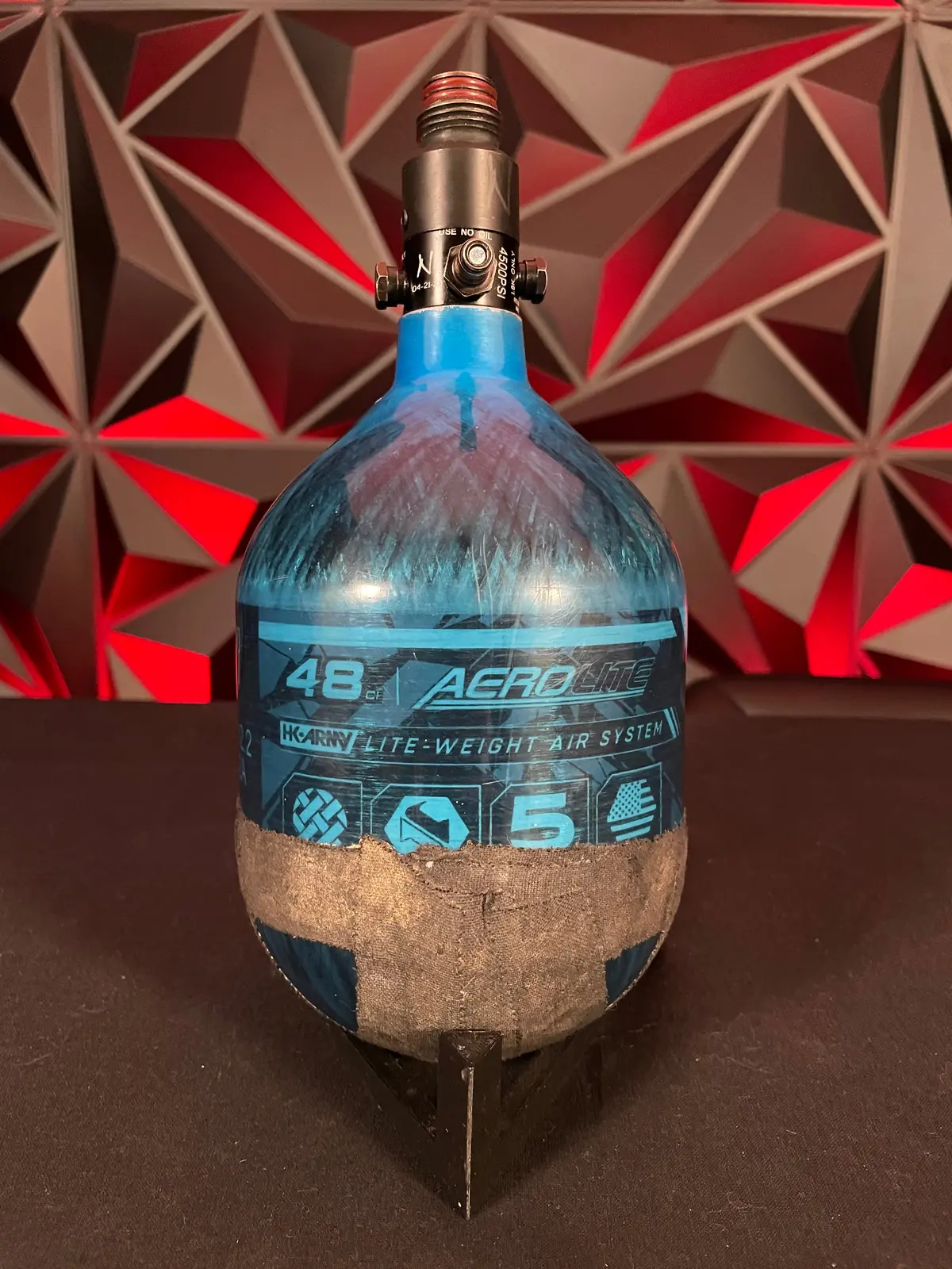 Used Hk Army 50/4500 Aerolite Paintball Tank - Blue W/ Standard Regulator 1