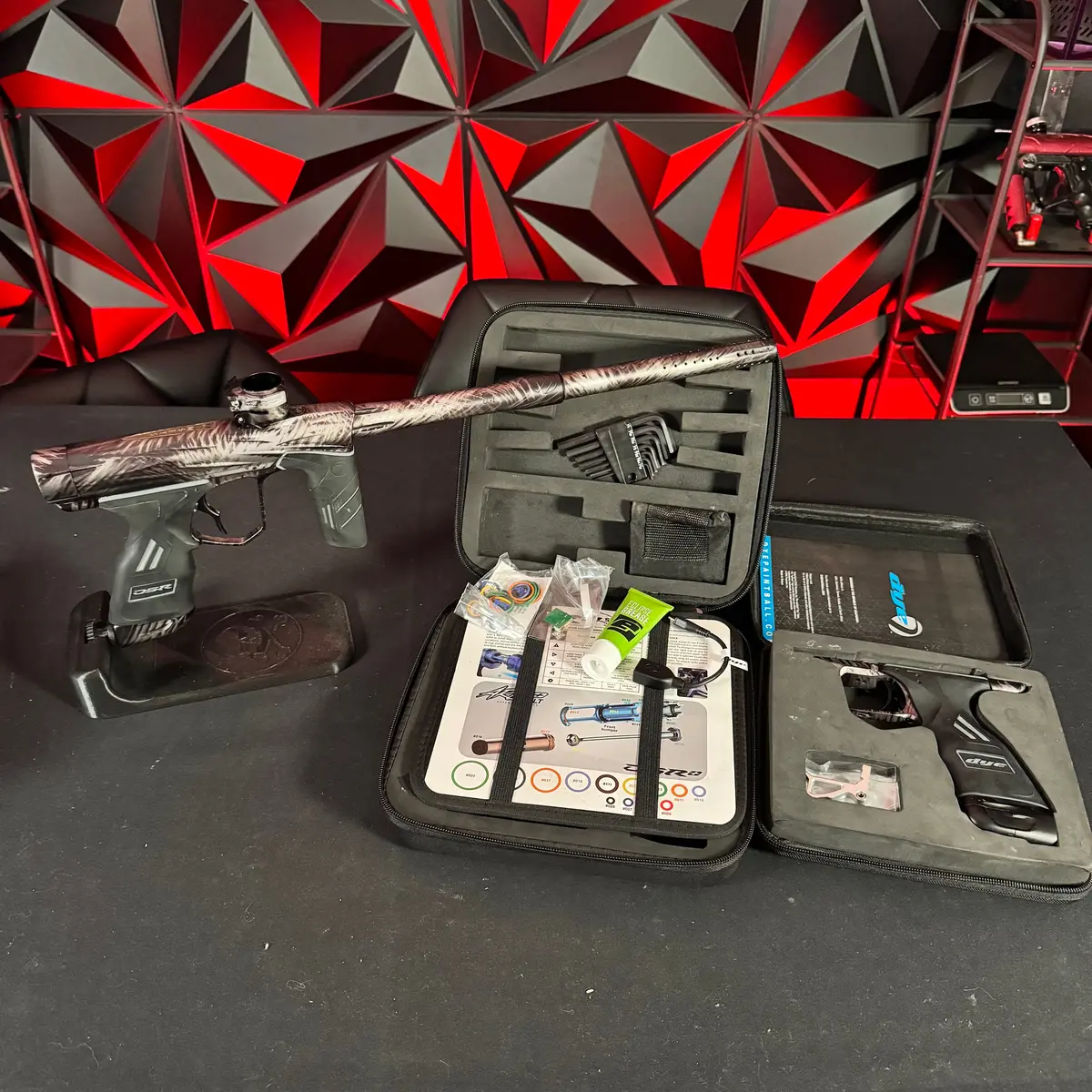 Used Dye Dark Dsr+ Paintball Gun - Misfit (Black/Grey Brushed)  W/ Ff Matching Mech Frame 1