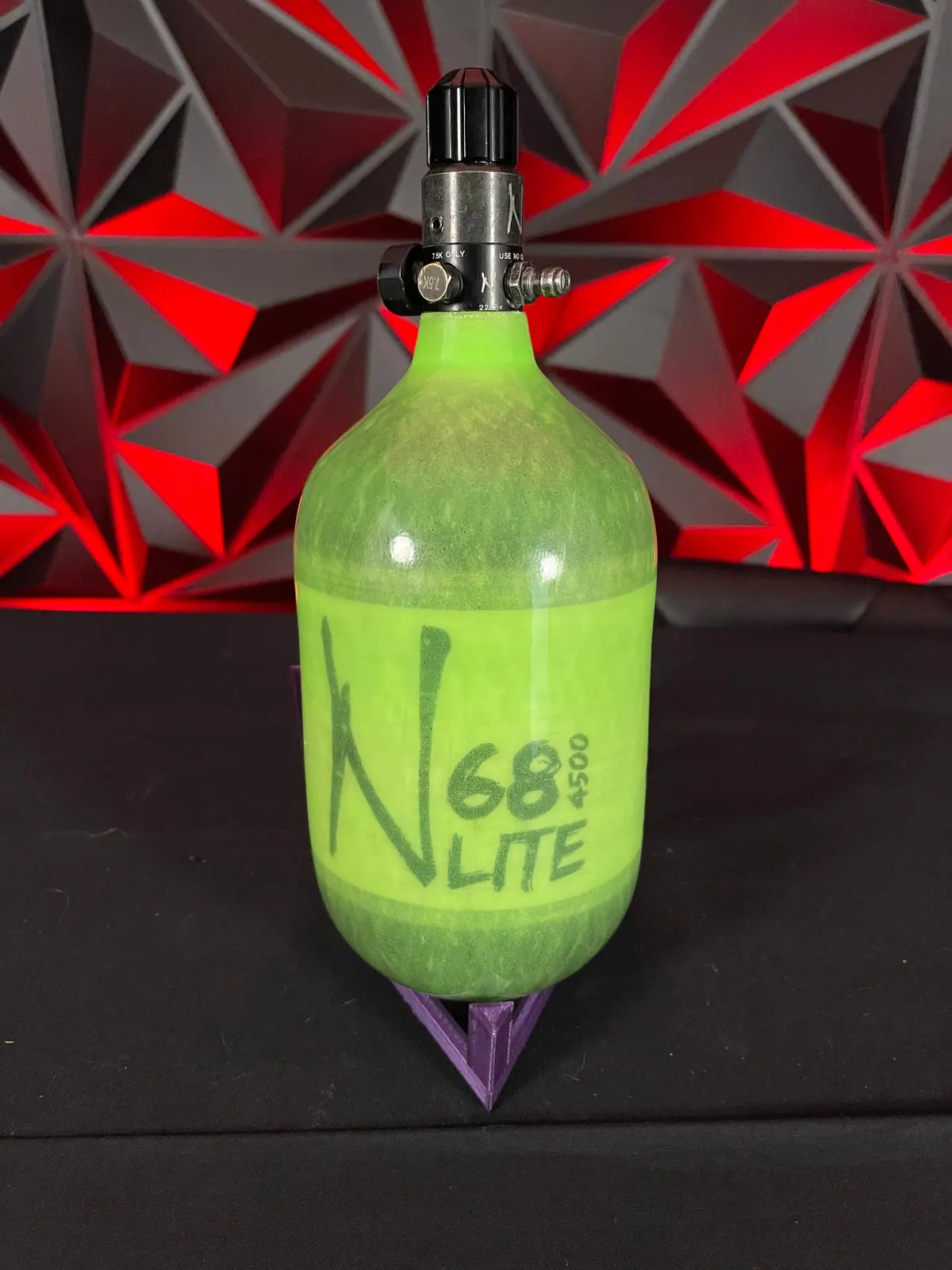 Used Ninja Lite 68/4500 Paintball Tank - Lime 1