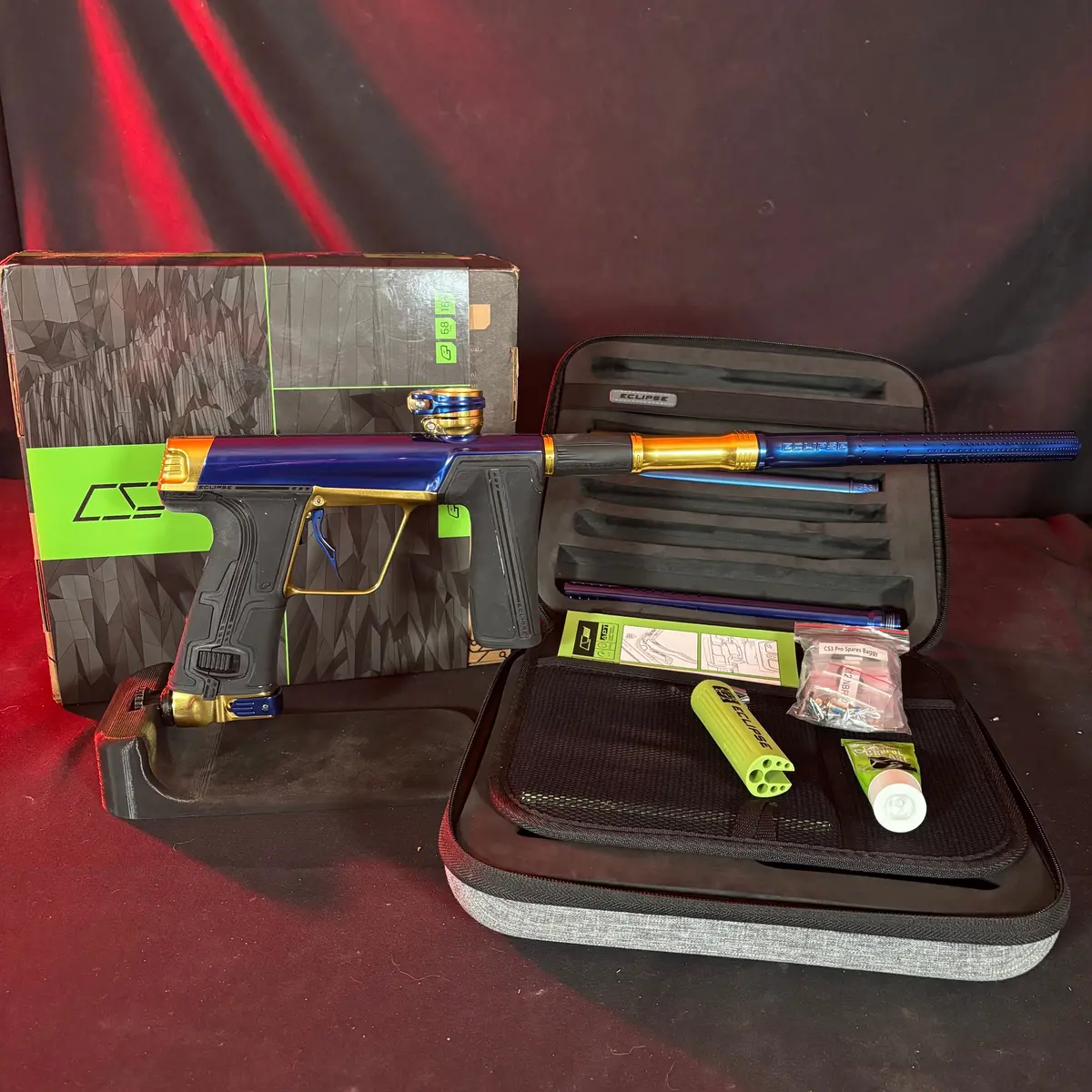 Used Planet Eclipse Cs3 Pro Paintball Gun - Polished Blue/Gold (Anno) 1