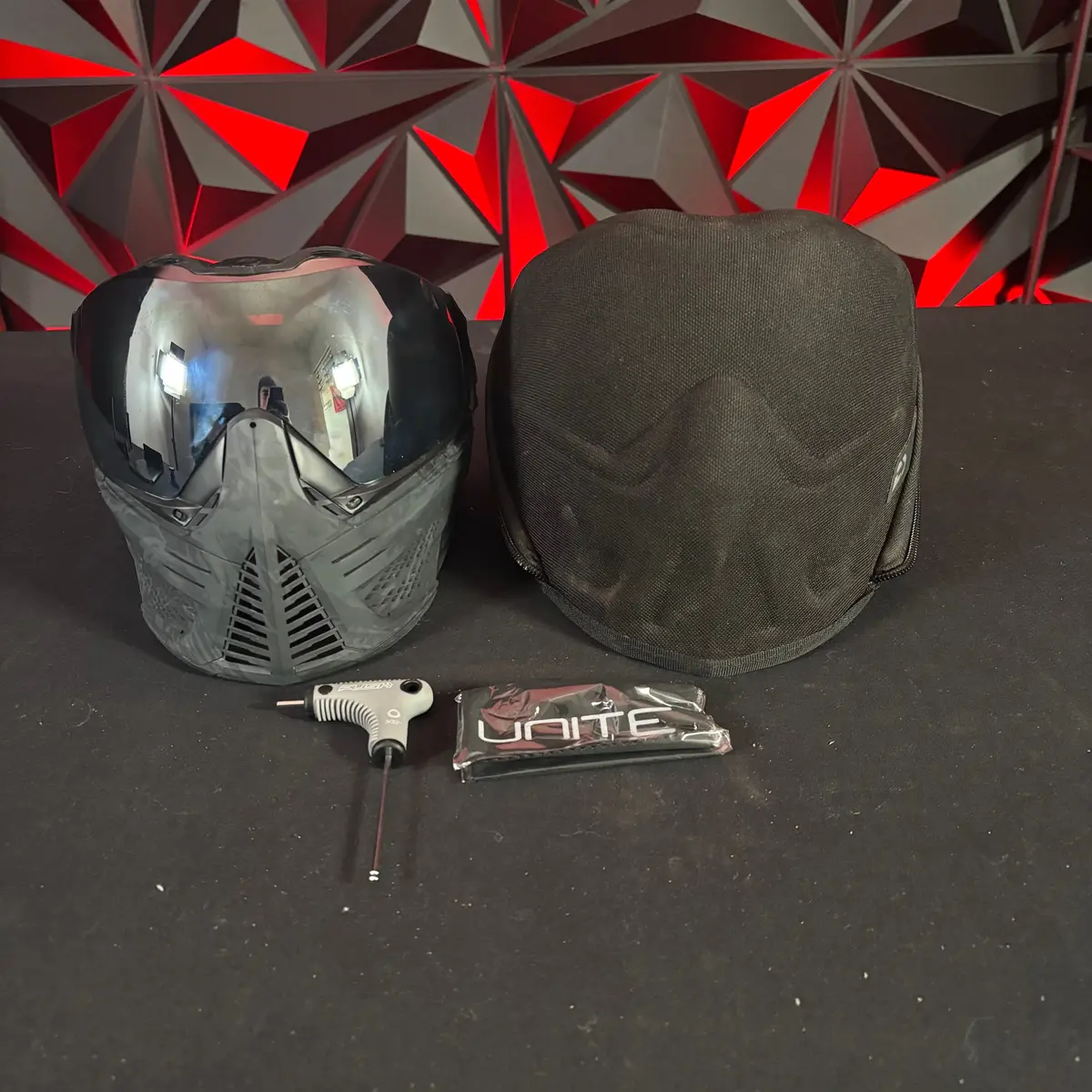Used Push Unite Paintball Mask - Black Camo W/Hard Case 1