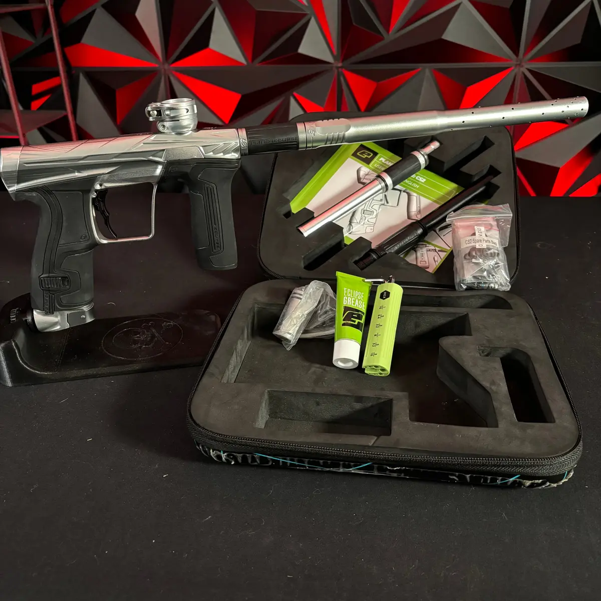 Used Planet Eclipse/Hk Army Cs2 Invader Paintball Gun - Titanium/ Silver W/ Hk Army Deuce Trigger 1