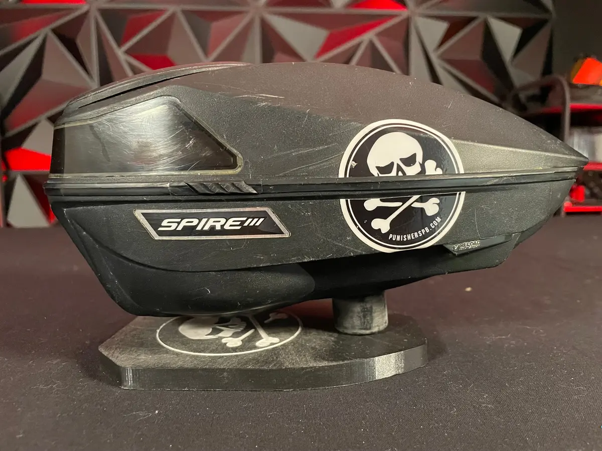 Used Virtue Spire 3 Paintball Loader - Black W/ Crown Speedfeed 1
