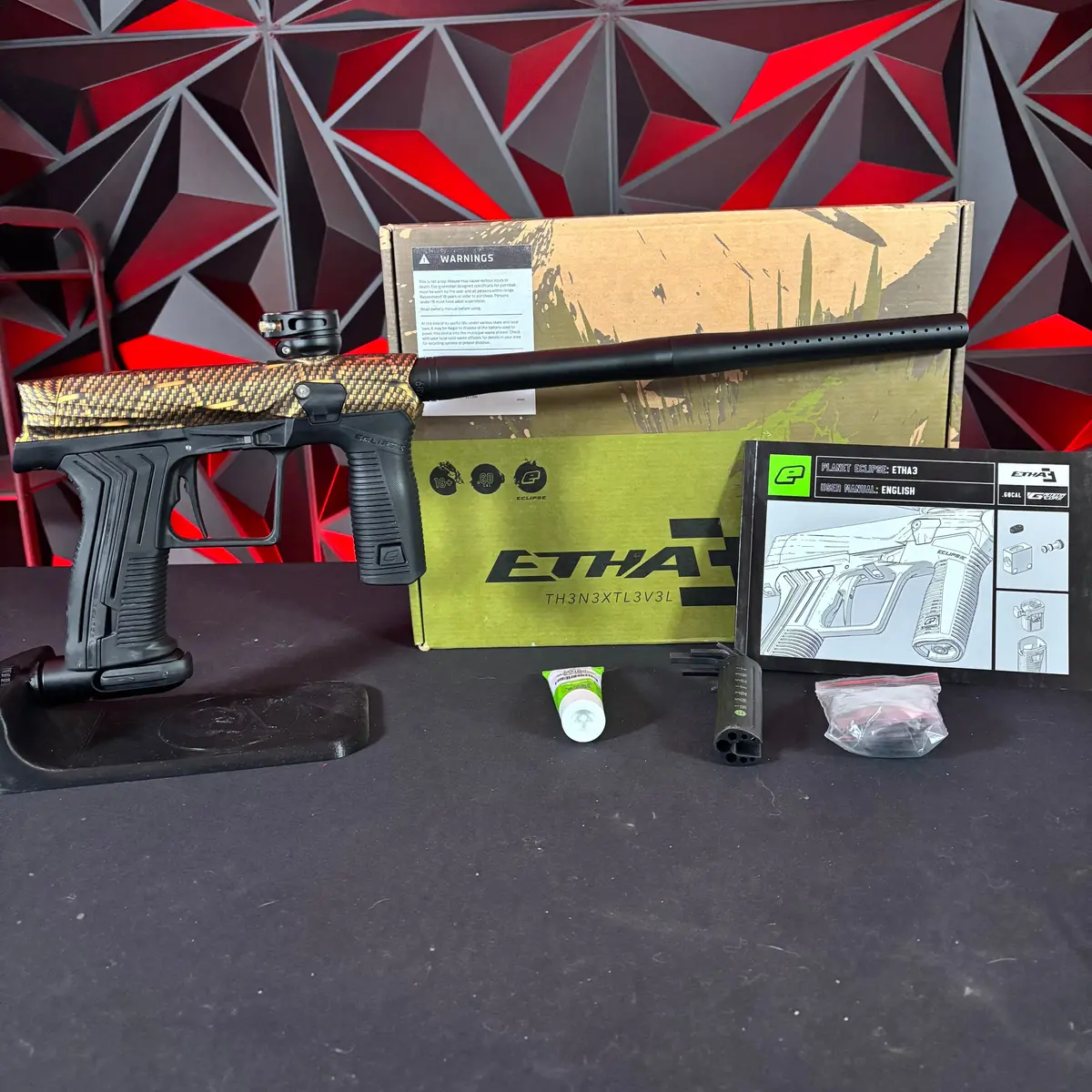 Used Planet Eclipse/Hk Army  Etha 3 Paintball Gun - Machine Gold 1