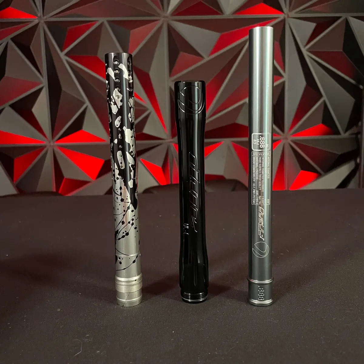 Used Dye Ul-I Barrel System - Custom Polished Silver/Black Splatter Barrel Tip 1