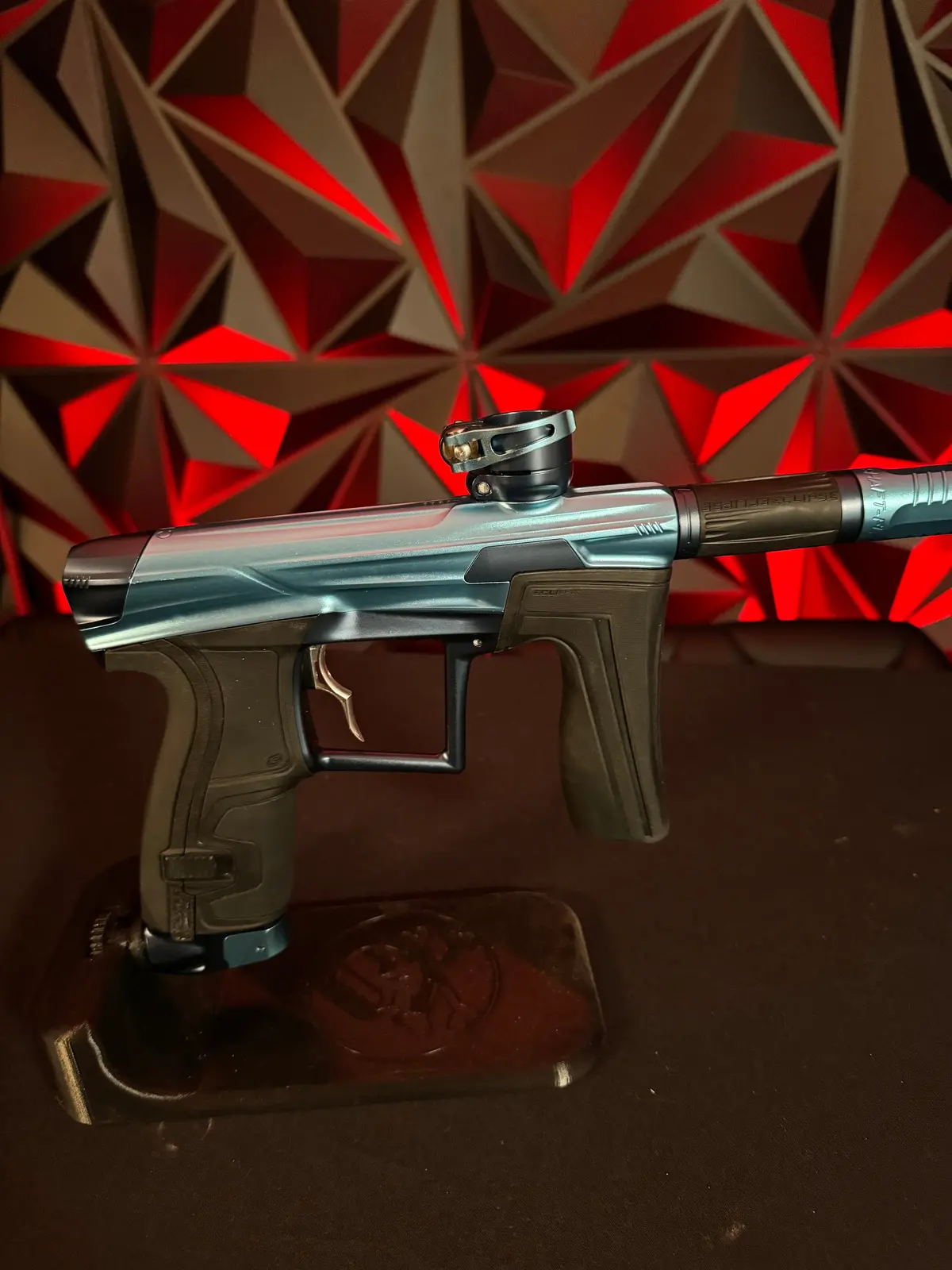 Used Planet Eclipse Geo 4 Paintball Gun - Light Blue/Dark Blue W/Infamous Deuce Trigger 1