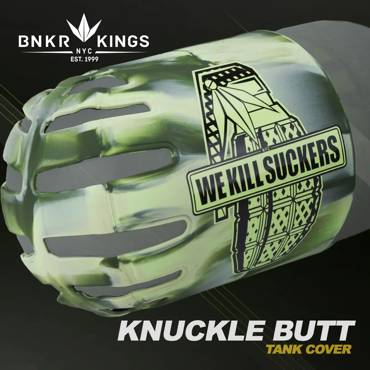 Bnkr Bunker Kings Knuckle Butt Paintball Tank Cover - Wks Grenade - Camo 1