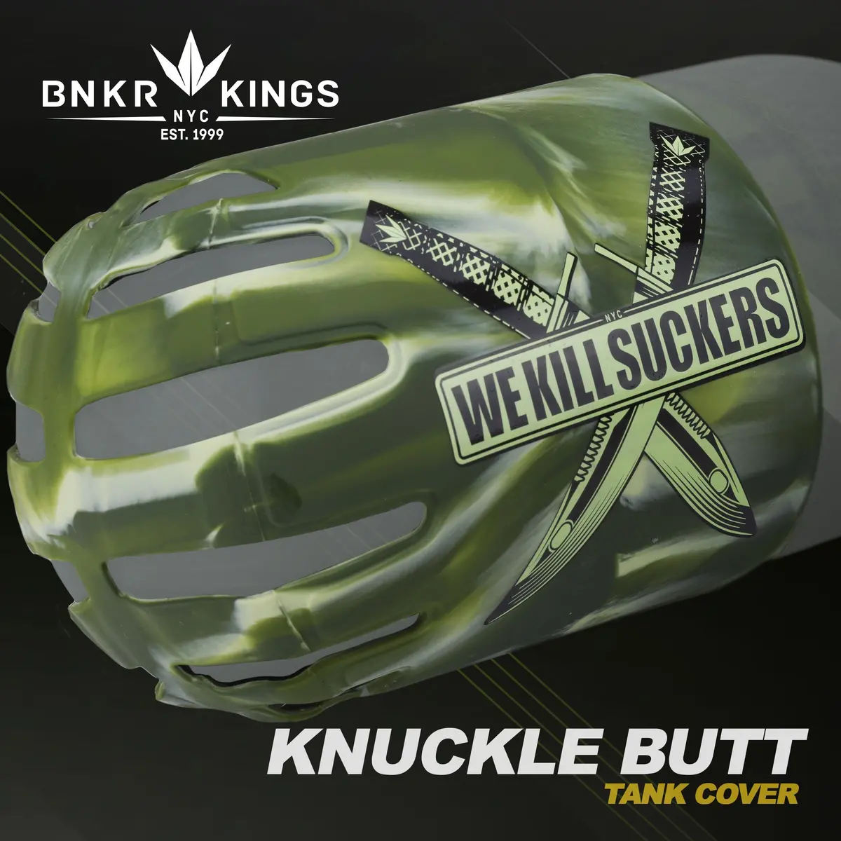 Bnkr Bunker Kings Knuckle Butt Paintball Tank Cover - Wks Knife - Camo 1