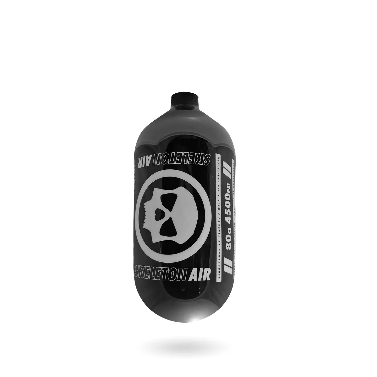 Infamous Skeleton Air "Hyperlight" Paintball Tank Bottle Only - Black / White - 80/4500 Psi 1