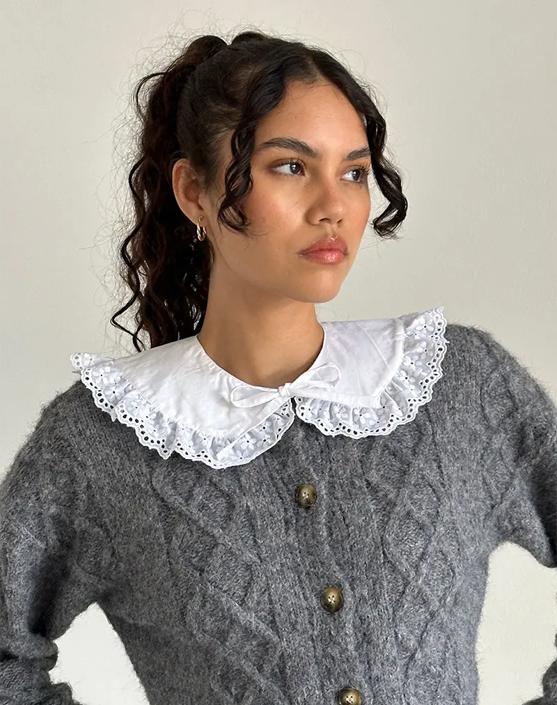 Bossa Detachable Collar In White 1