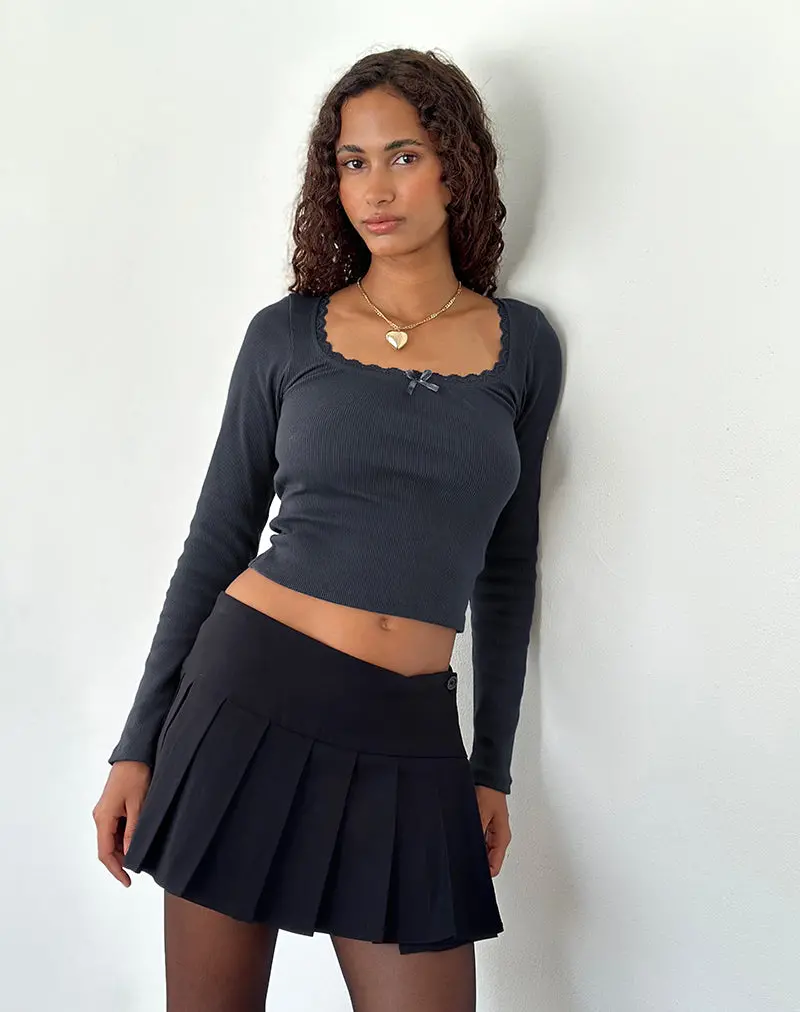 Bovita Long Sleeve Top In Ocean Storm 1