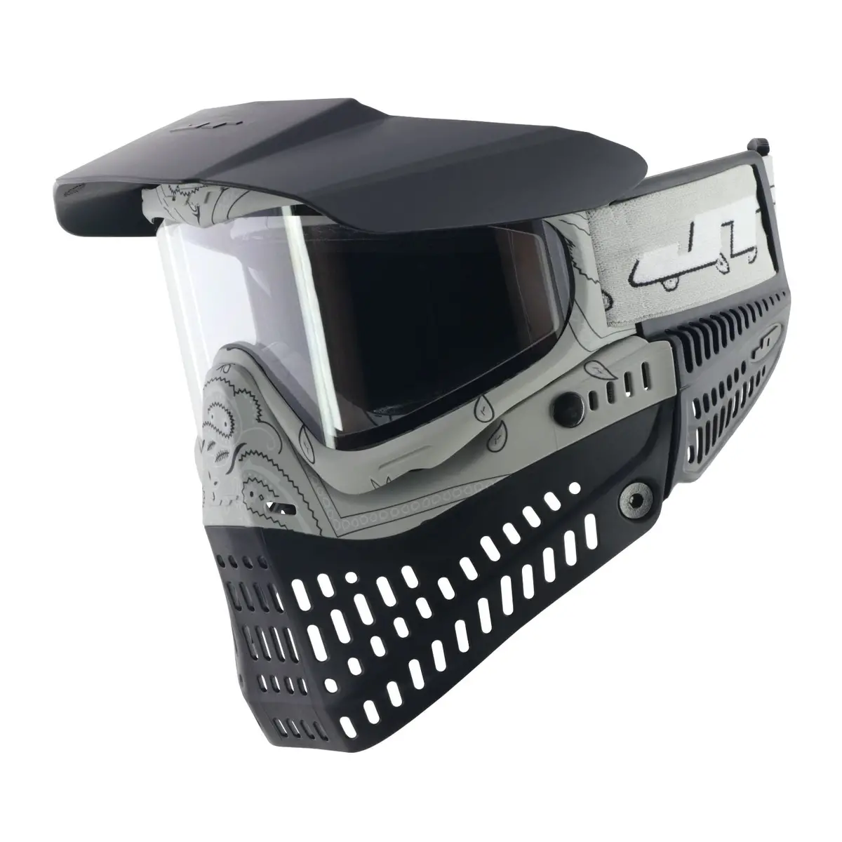 Jt Proflex Paintball Mask - Le Bandana Series - Stone Gray W/ Clear Lens Only 1