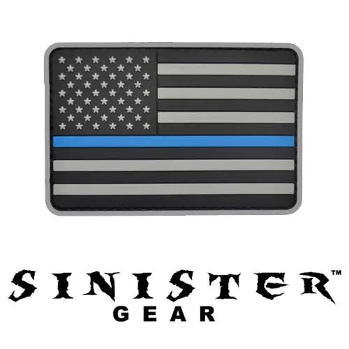 Sinister Gear "Thin Blue Line" Pvc Patch - Blue 1