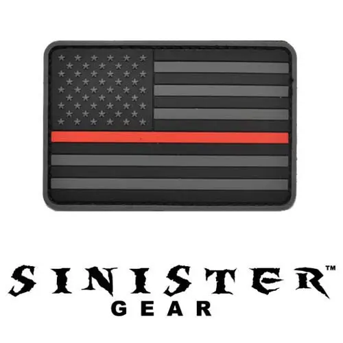 Sinister Gear "Thin Blue Line" Pvc Patch - Red 1