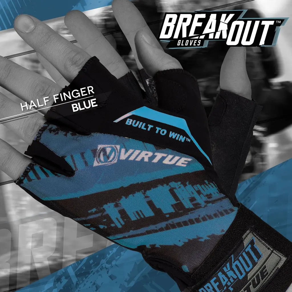 Virtue Mesh Breakout Gloves - Half Finger - Graphic Blue 1