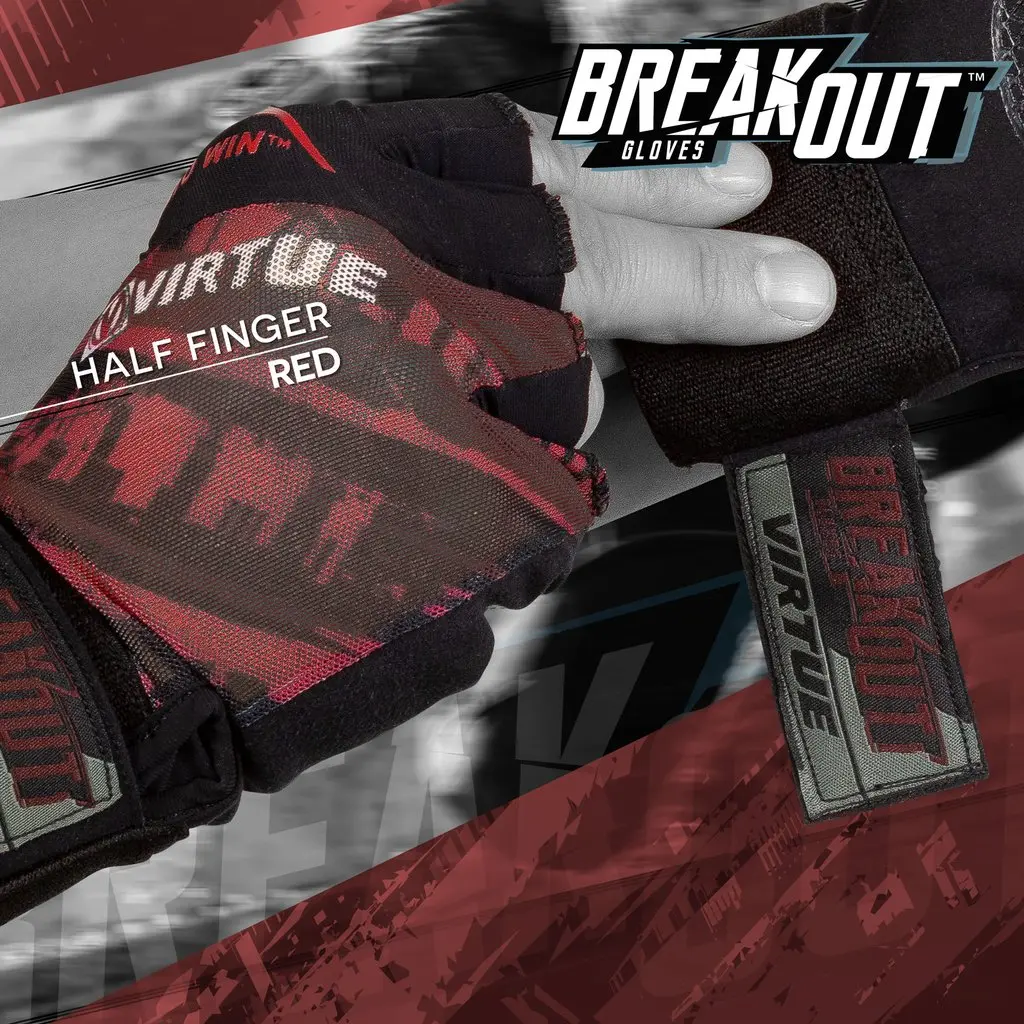 Virtue Mesh Breakout Gloves - Half Finger - Graphic Red 1