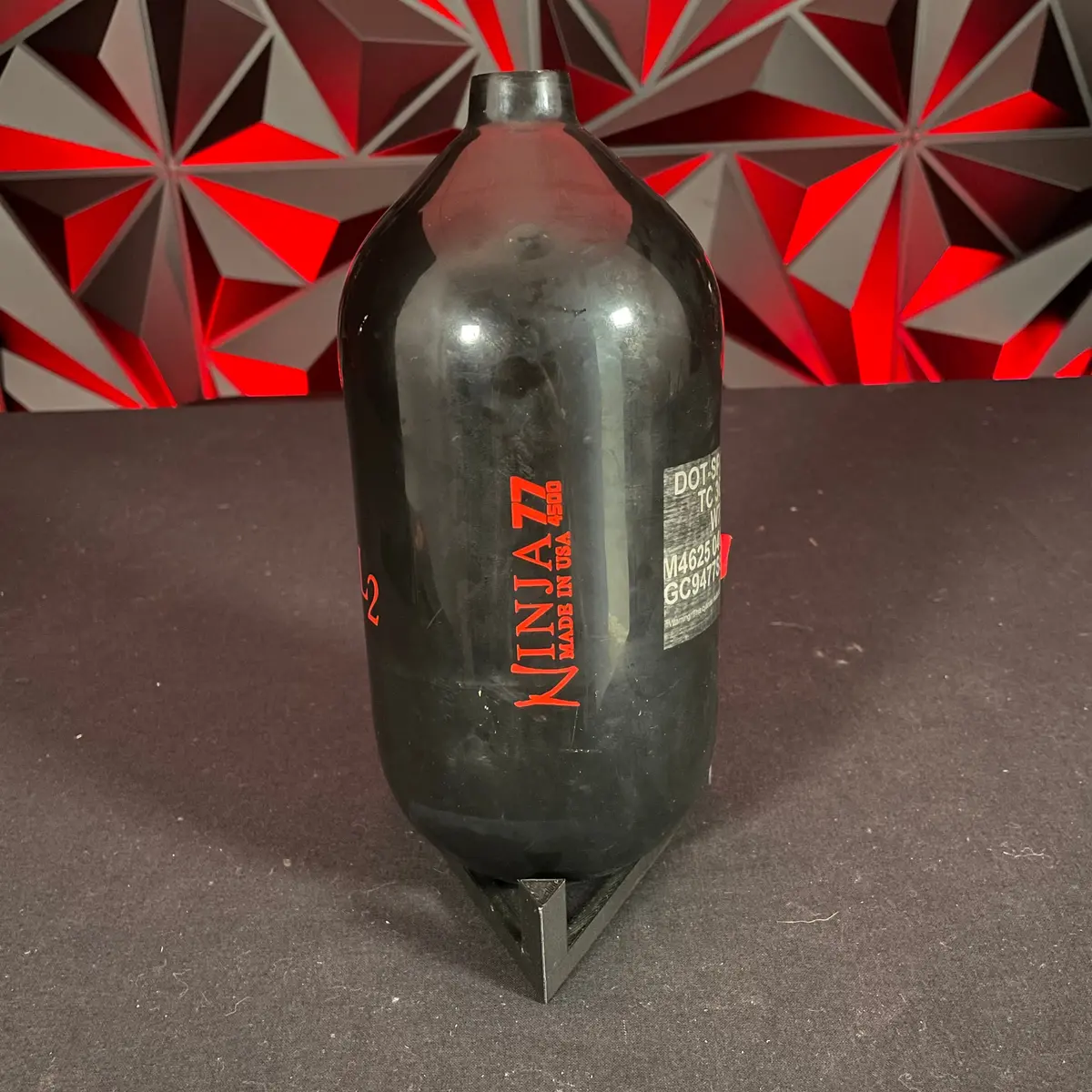 Used Ninja Sl2 77/4500 Paintball Tank - Black/Red *Bottle Only* 2
