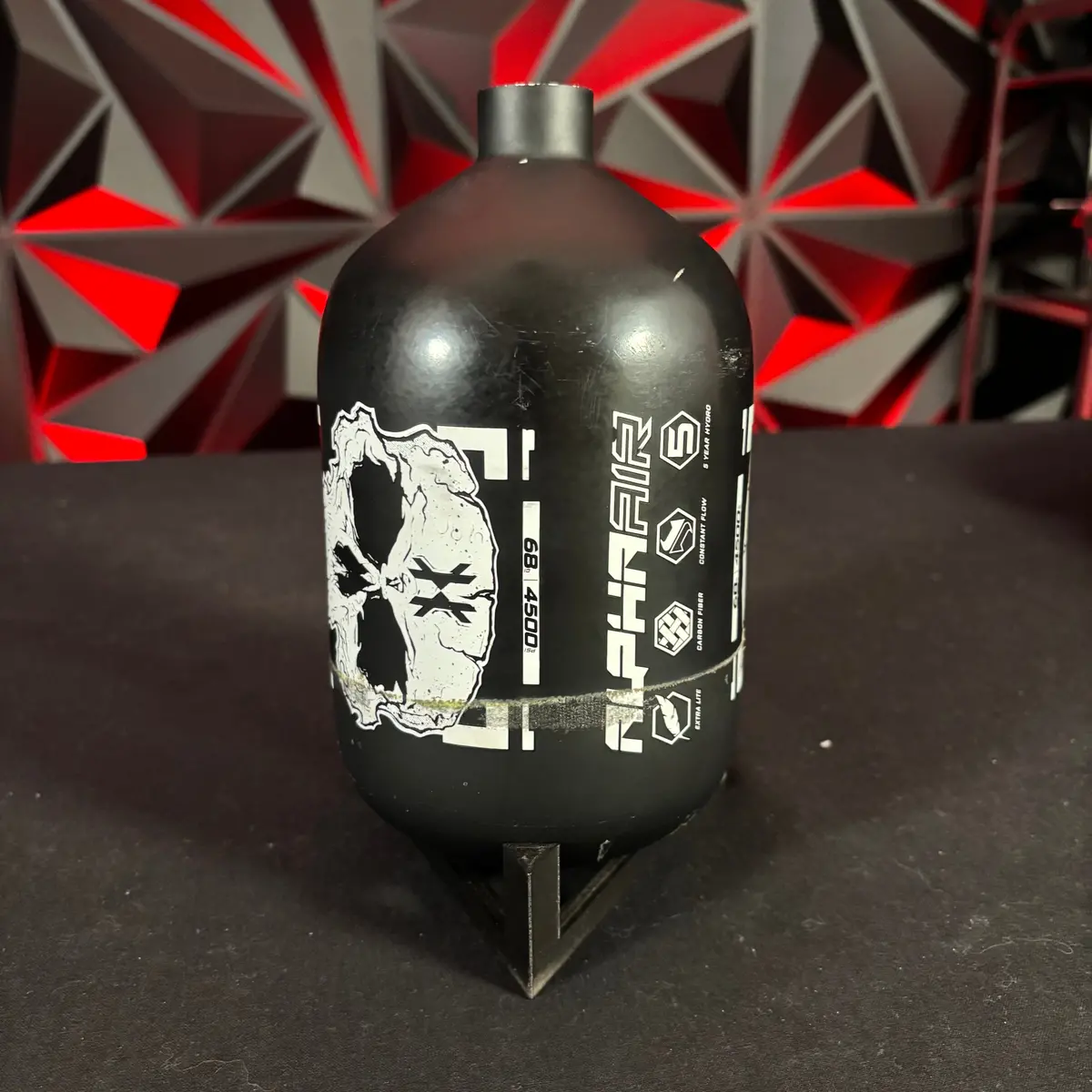 Used Hk Army Alpha Air 68/4500 Paintball Tank - Black/ White *Bottle Only* 1