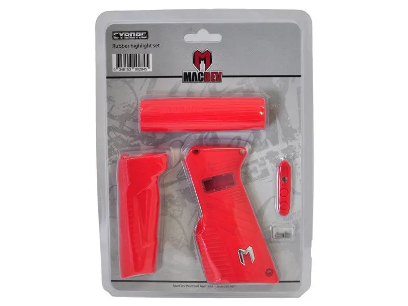 Macdev Cyborg 6 Rubber Grip Set - Red 1