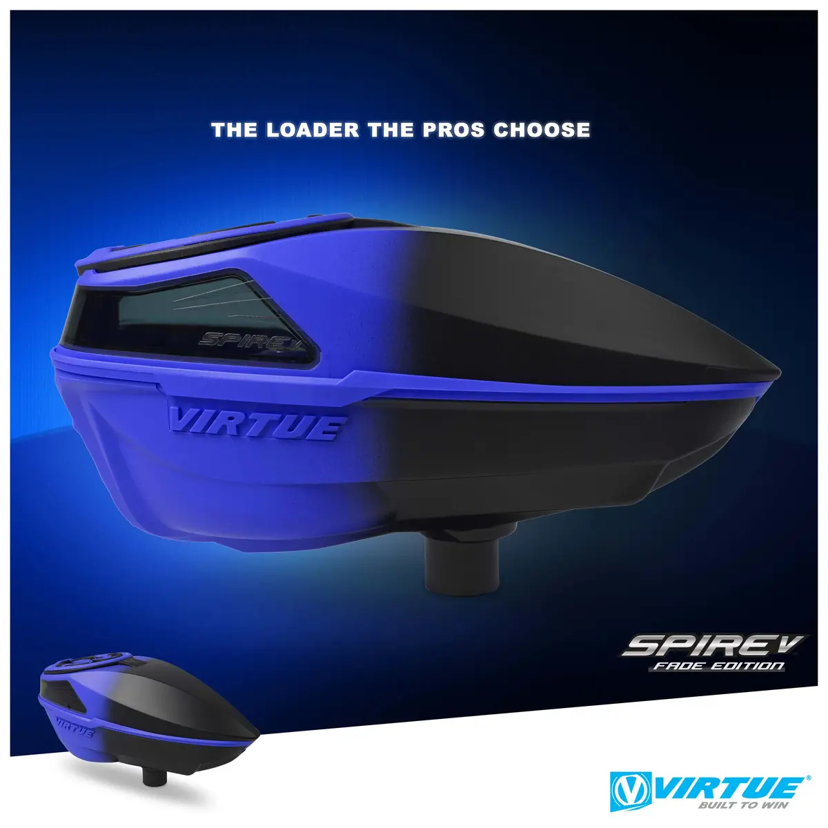 Virtue Spire 5 Paintball Loader - Blue Black Fade 1