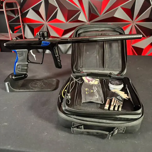 Used Dlx Luxe Idol Paintball Gun - Polished Black/Blue W/New Grips 1