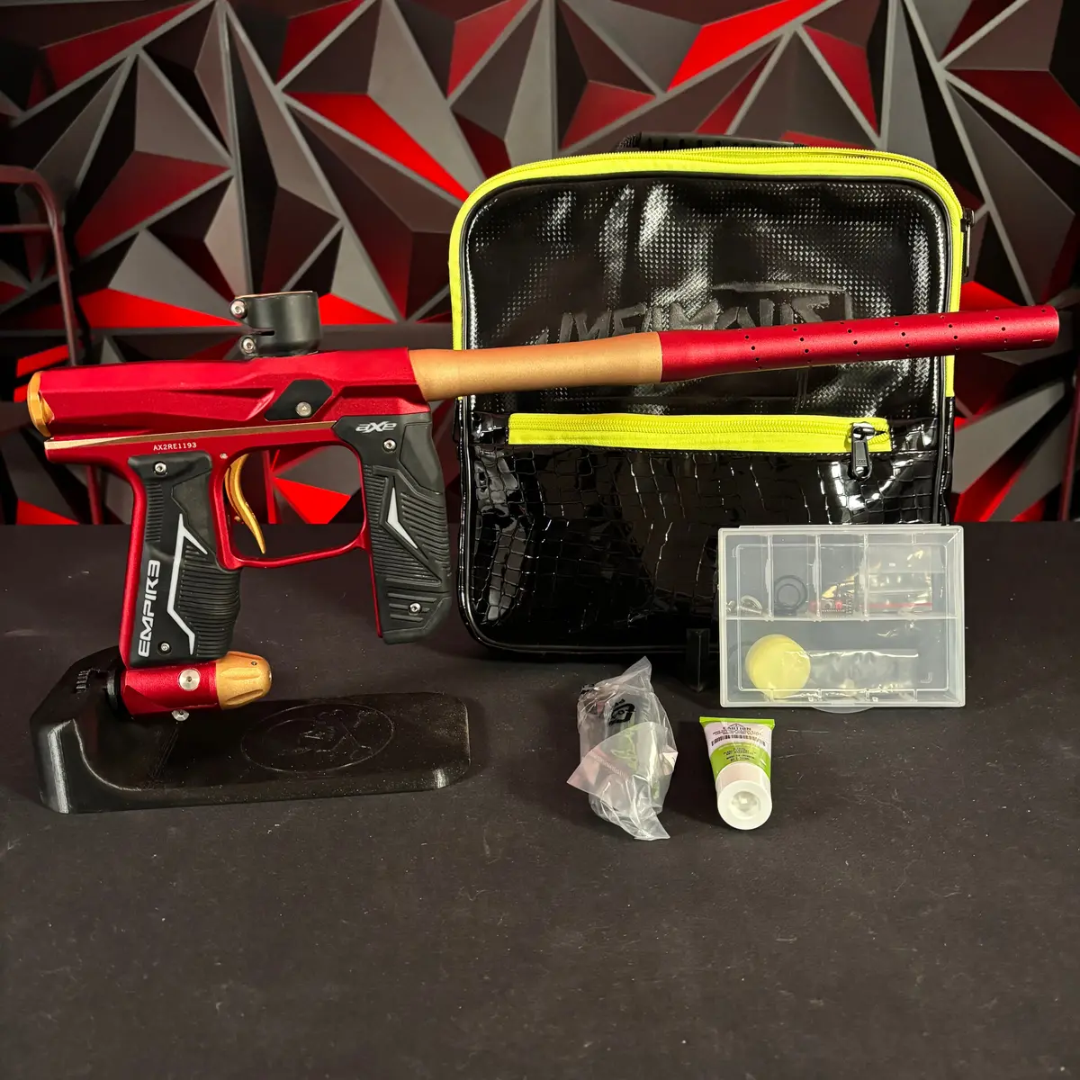 Used Empire Axe 2.0 Paintball Gun - Red/Gold 1