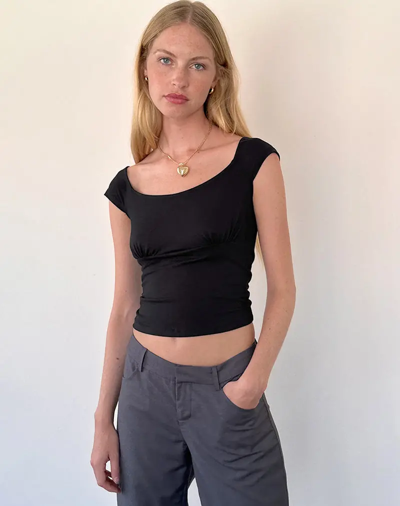 Cania Top In Black Lycra 1