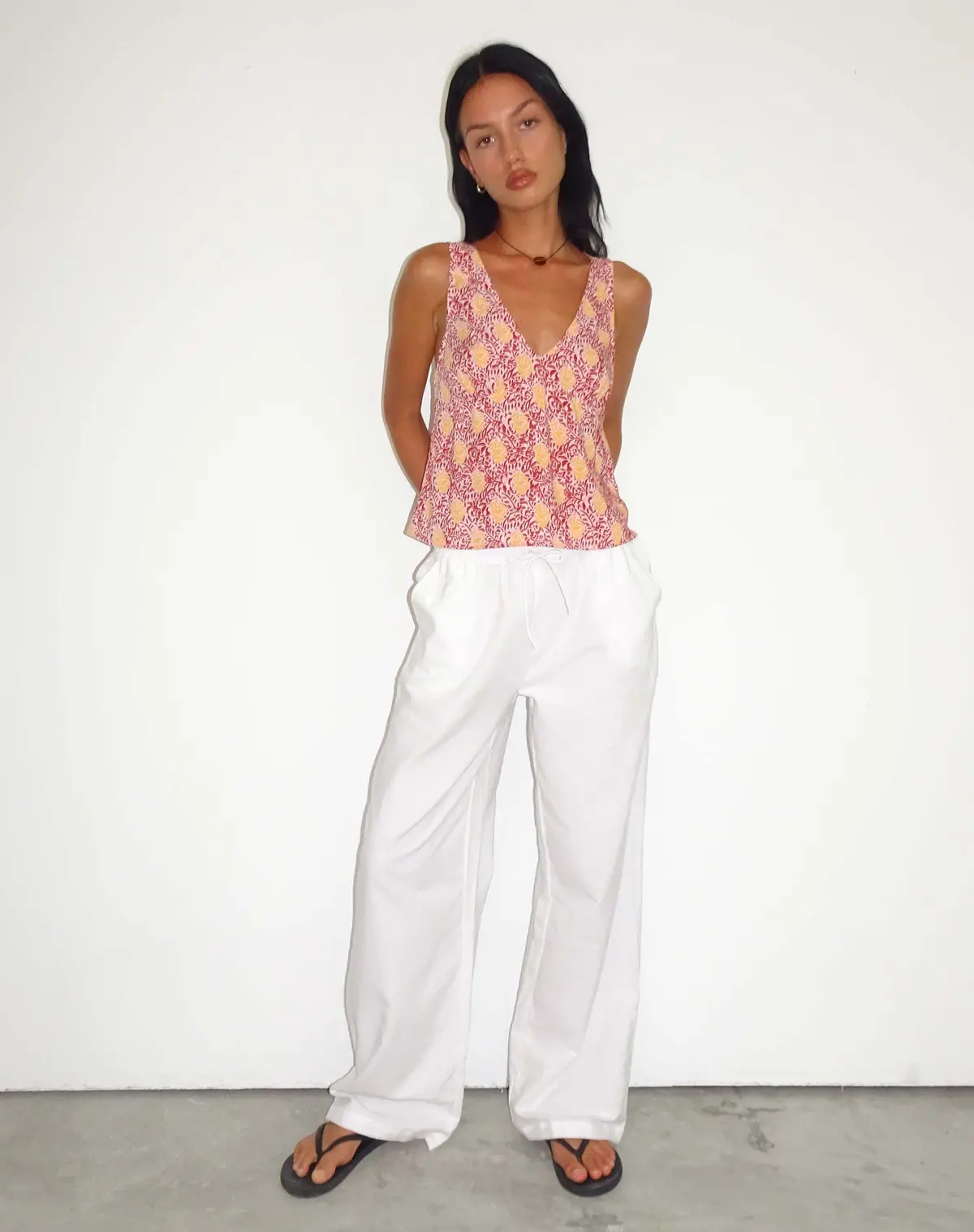 Wasic Wide Leg Trouser In White 1