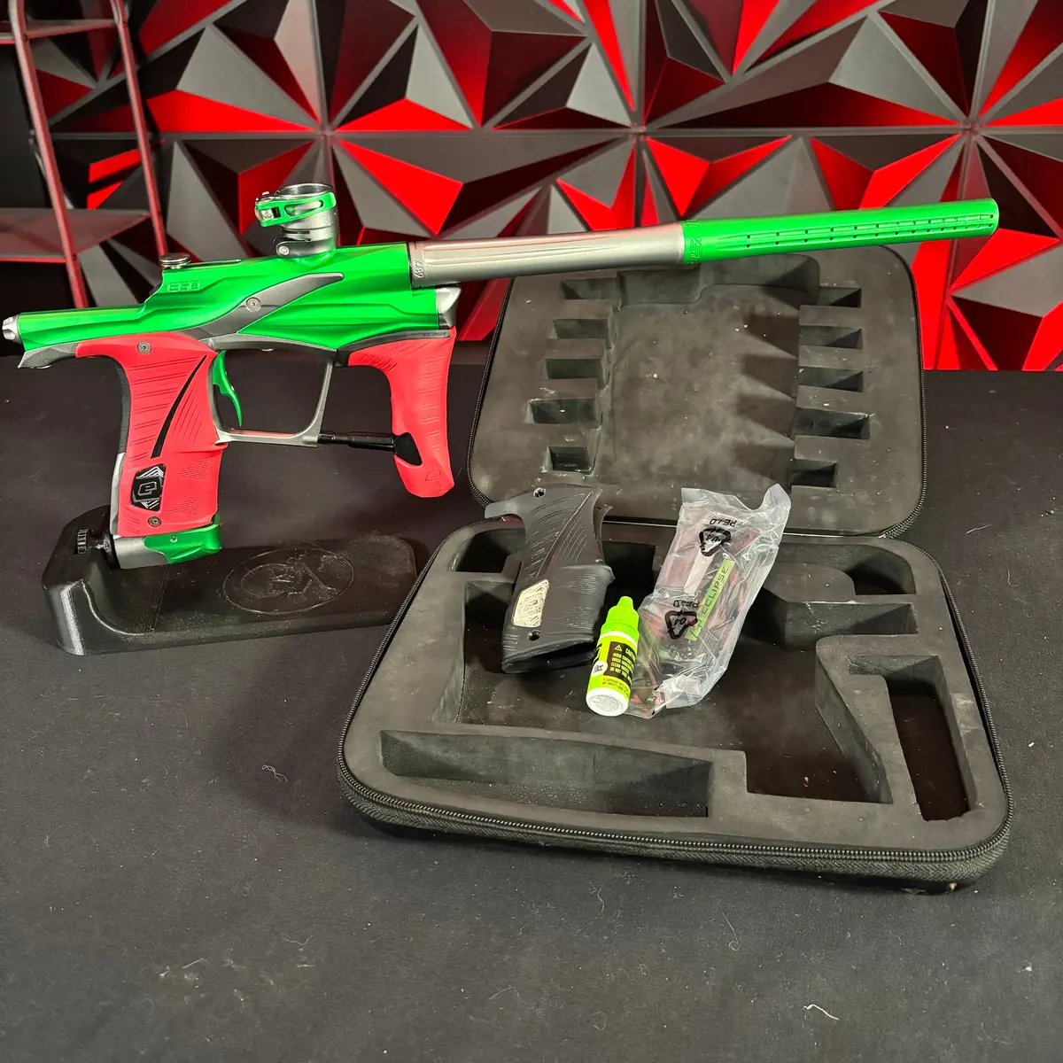 Used Planet Eclipse Lv1 Paintball Gun - Green/Pewter W/ Infamous Deuce Trigger *Solinoid Checked* 1