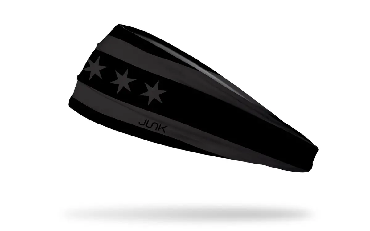 Chicago Flag Black And Charcoal Big Bang Lite Headband 1