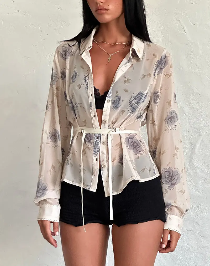 Christabel Shirt In Wild Rose Blue 1