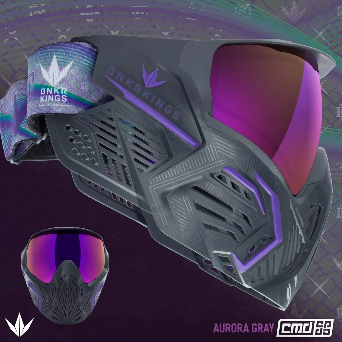 Bunkerkings Cmd Paintball Mask - Aurora Gray 1