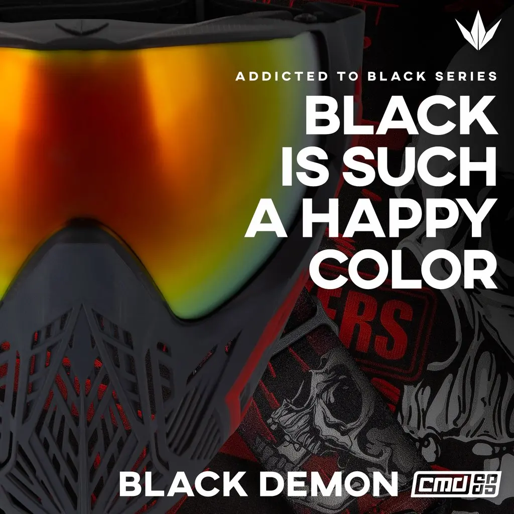 Bunkerkings Cmd Paintball Mask - Black Demon 1
