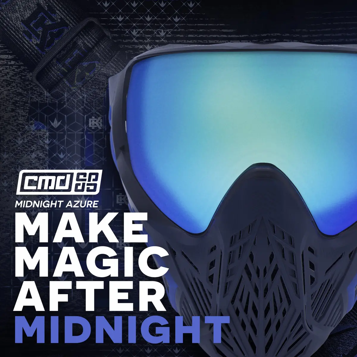 Bunkerkings Cmd Paintball Mask - Midnight Azure 1