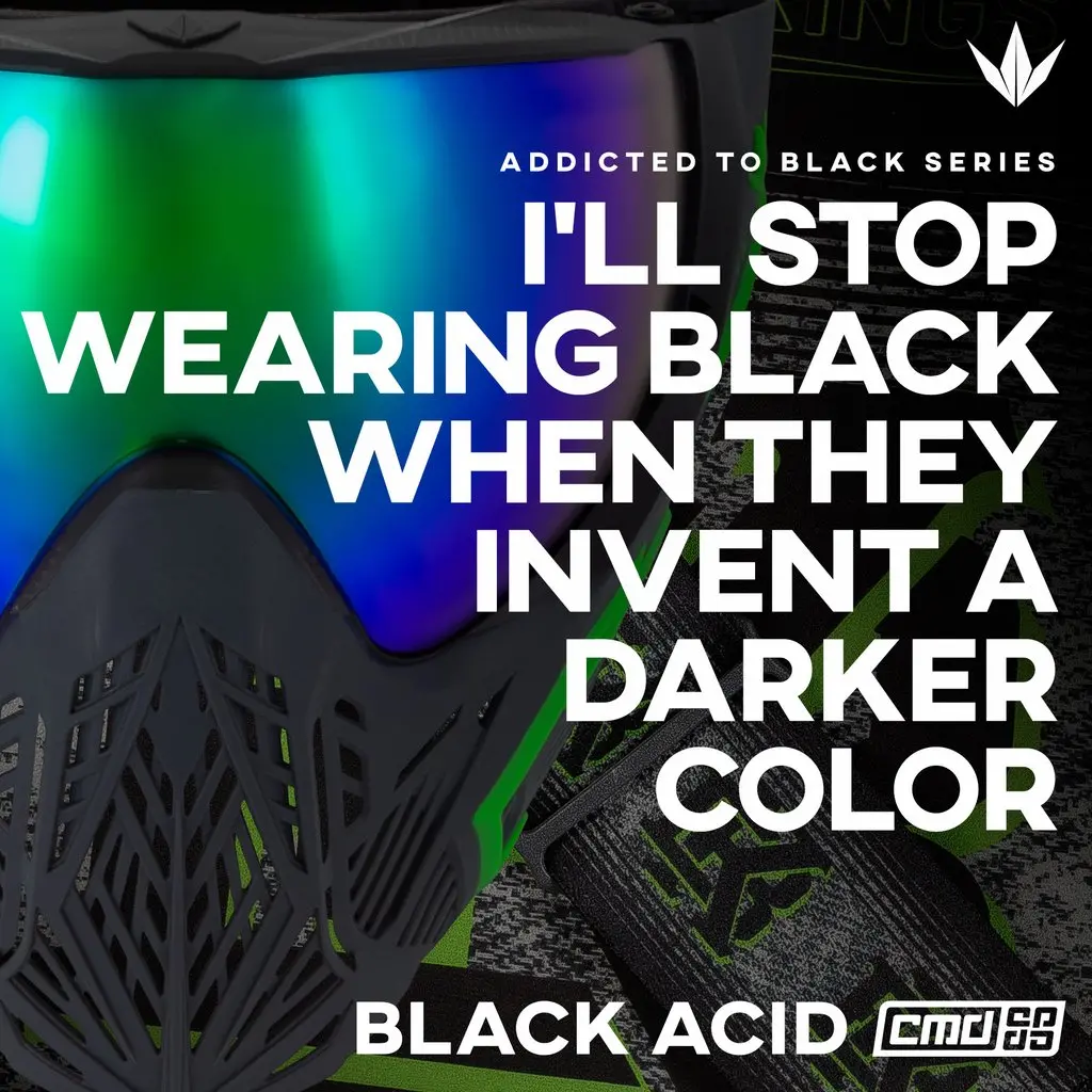 Bunkerkings Cmd Paintball Mask - Black Acid 1