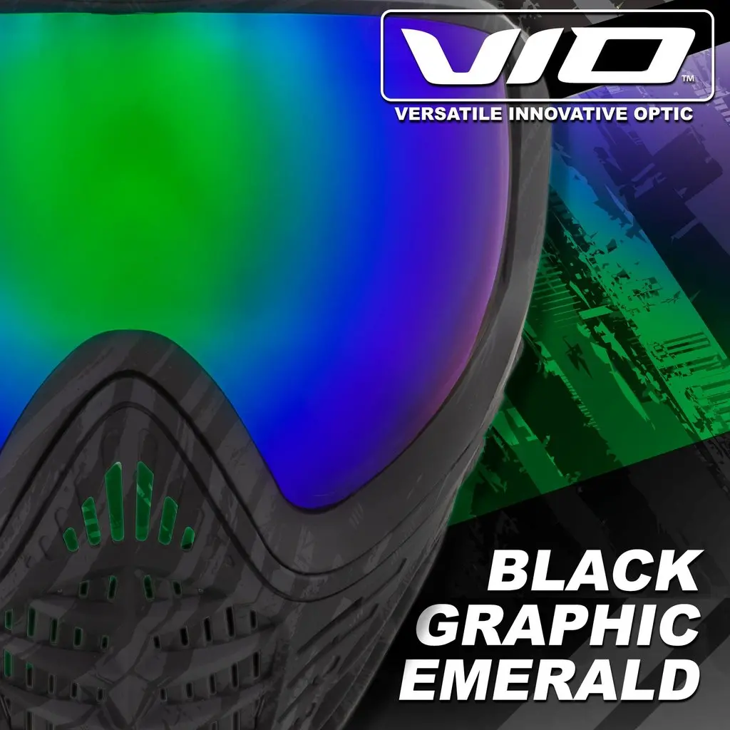 Virtue Vio Contour 2 Paintball Mask- Graphic Black Emerald 1