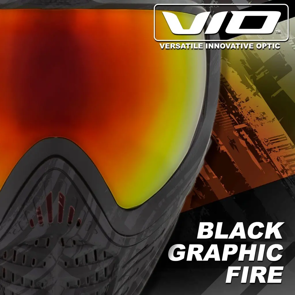 Virtue Vio Contour 2 Paintball Mask - Graphic Black Fire 1