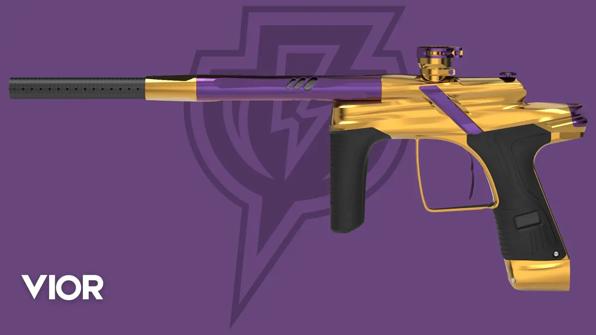 Macdev Cyborg X Paintball Marker - Vior (Gloss Gold/Purple) *Pre-Order* 1